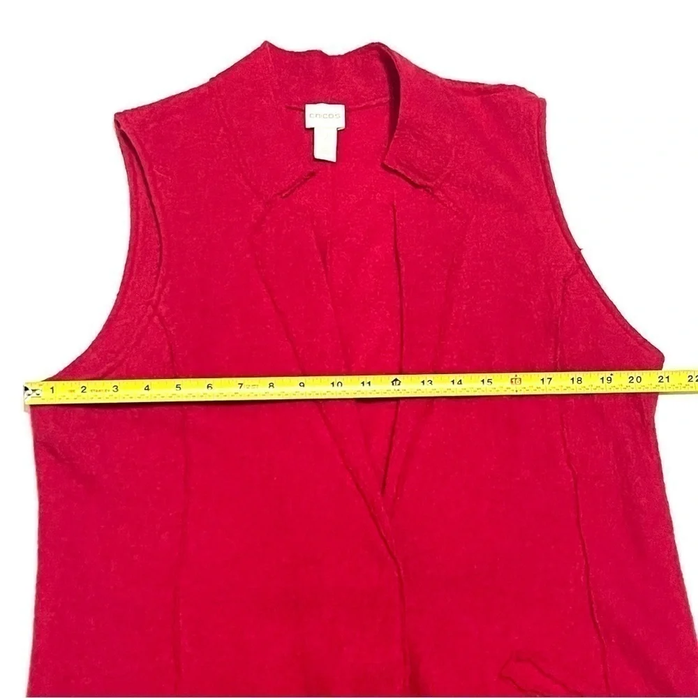 Chico's Woman Red 100% WOOL Cardigan Coat Jacket Size 2 US L/12
